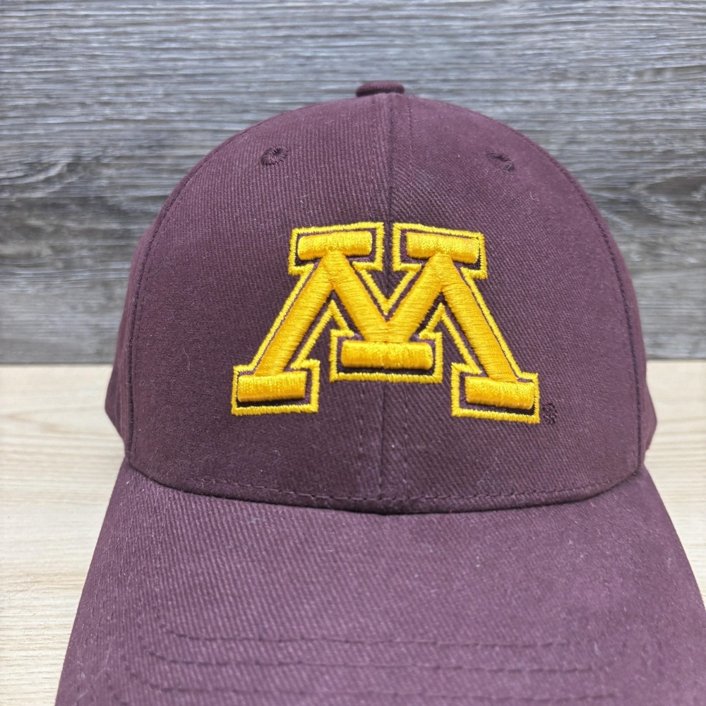 Minnesota Golden Gophers Hat Cap Strap Back Mens Maroon Gold NCAA Football - Picture 2 of 9